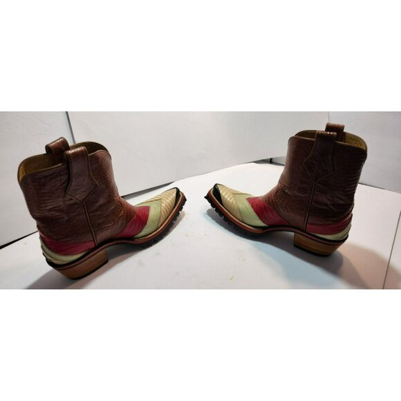 Mario Garcia Mens Handmade Custom Multicolored Lizard Boots 8.5B Oil Resistant - Picture 4 of 15